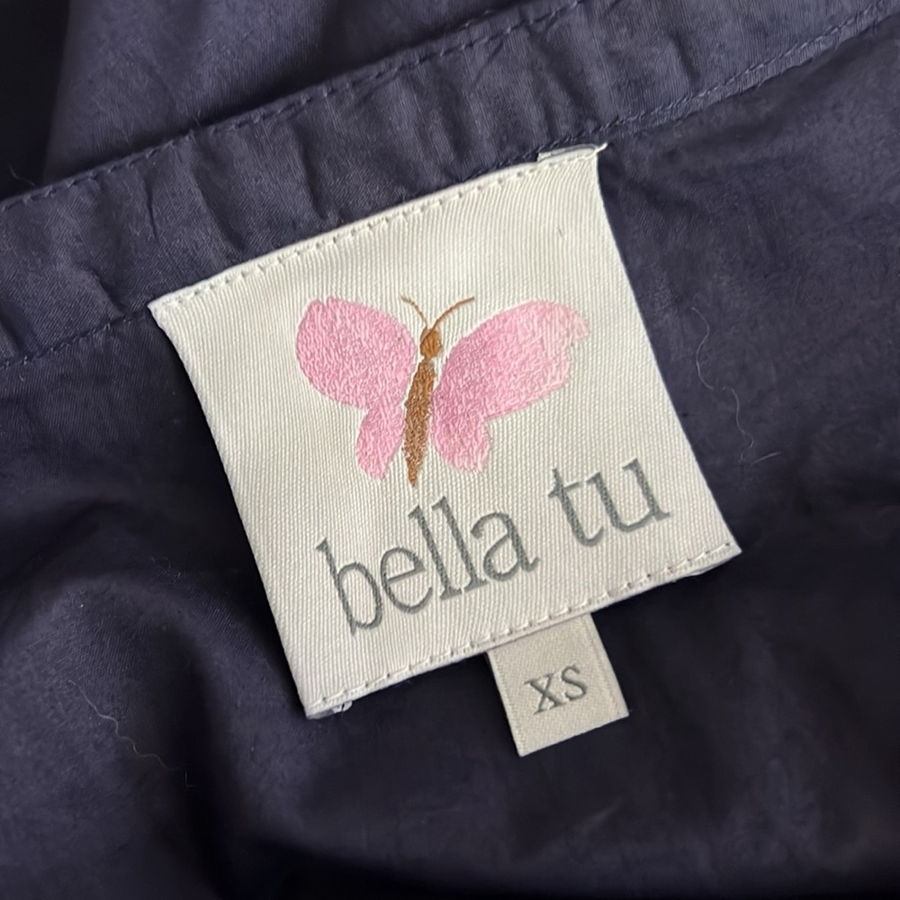 BELLA TU Navy Embroidered Longsleeve Dress XS - Picture 8 of 9